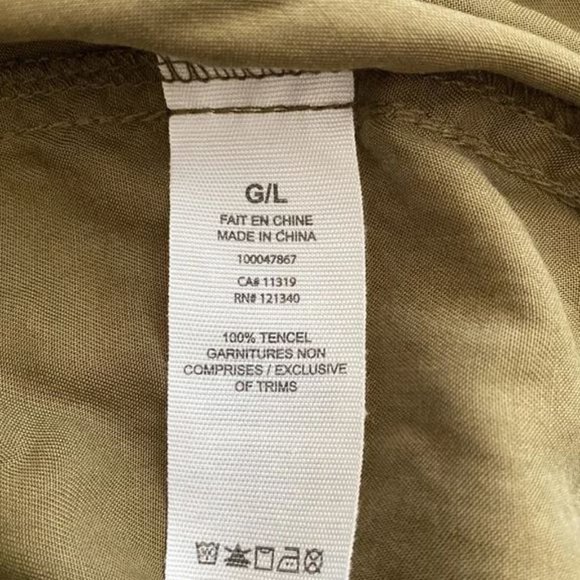 Garage Olive Green Tencel Paperbag Pants Size Large NWT - Picture 7 of 7